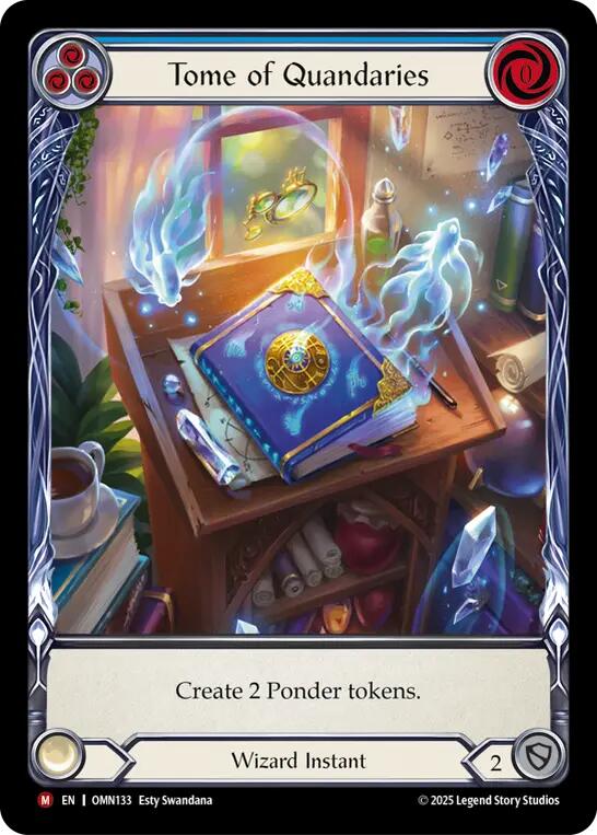 Tome of Quandaries (Blue) (Extended Art) [OMN133] (Omens of the Third Age)  Cold Foil