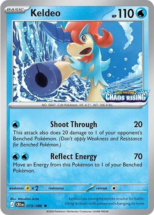Keldeo (019/086) (Chaos Rising Stamped) [Miscellaneous Cards]
