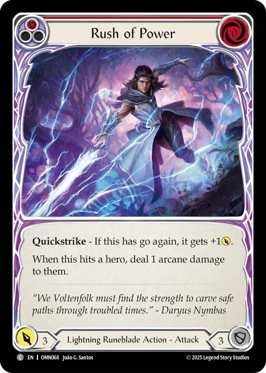Rush Of Power (Red) [OMN068] (Omens of the Third Age)  Rainbow Foil