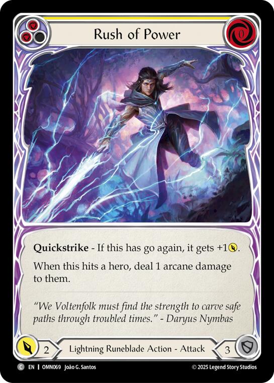Rush Of Power (Yellow) [OMN069] (Omens of the Third Age)  Rainbow Foil
