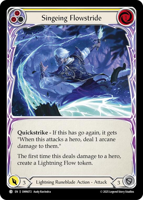 Singeing Flowstride (Yellow) [OMN072] (Omens of the Third Age)  Rainbow Foil