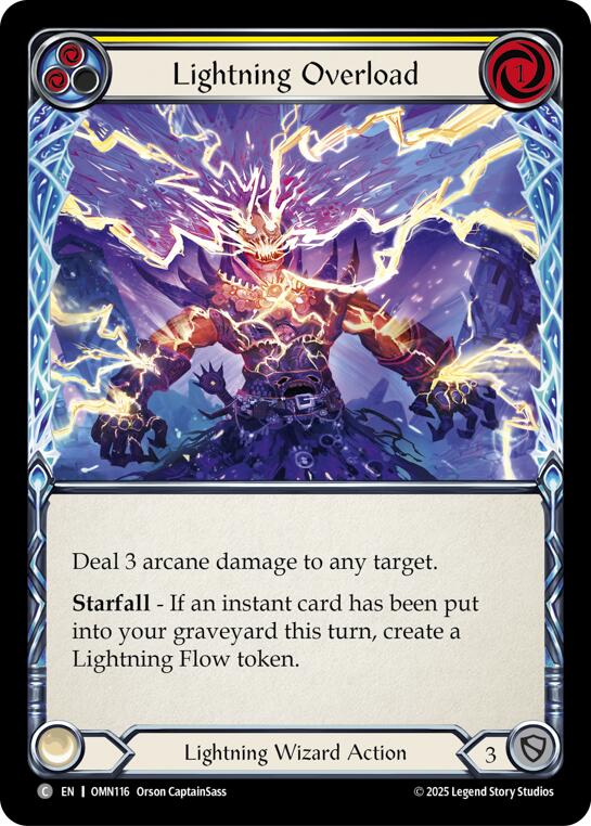 Lightning Overload (Yellow) [OMN116] (Omens of the Third Age)  Rainbow Foil