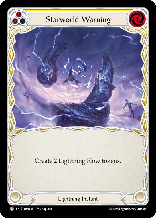 Starworld Warning (Yellow) [OMN188] (Omens of the Third Age)  Rainbow Foil