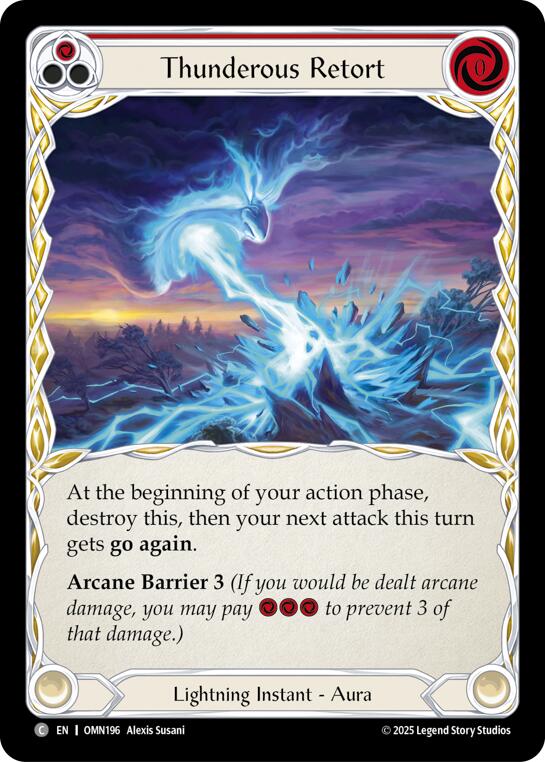 Thunderous Retort (Red) [OMN196] (Omens of the Third Age)  Rainbow Foil