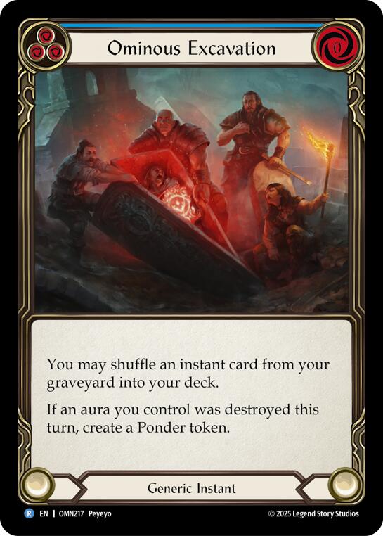Ominous Excavation (Blue) [OMN217] (Omens of the Third Age)  Rainbow Foil