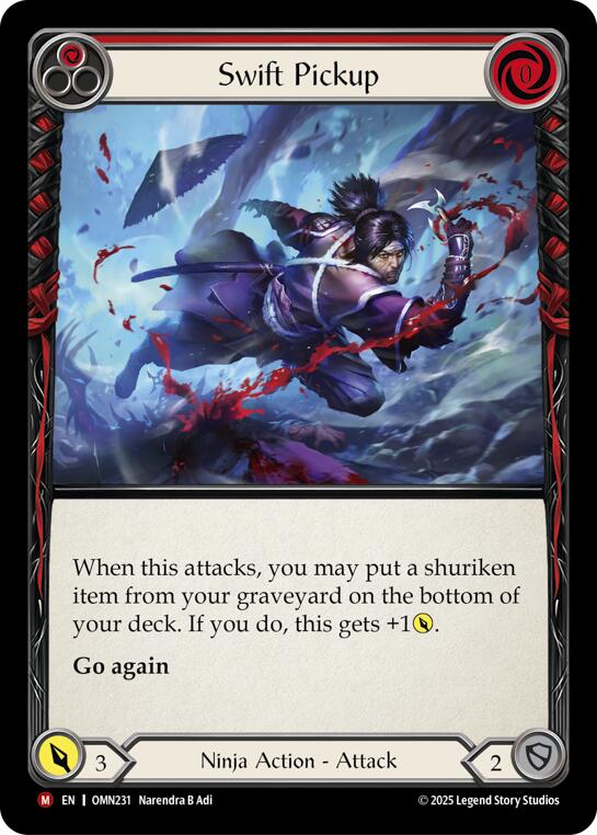 Swift Pickup (Red) [OMN231] (Omens of the Third Age)  Rainbow Foil