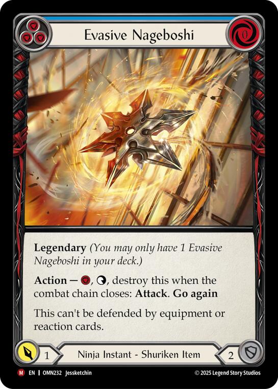 Evasive Nageboshi (Blue) [OMN232] (Omens of the Third Age)  Cold Foil
