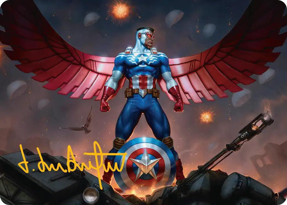 Captain America, Wings of Freedom Art Card (2/45) (Gold-Stamped Signature) [Marvel Super Heroes Art Series]