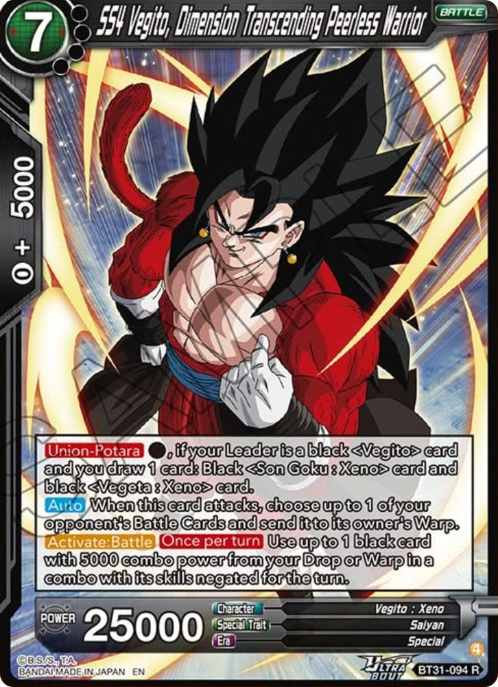 SS4 Vegito, Dimension Transcending Peerless Warrior (BT31-094) [Impact Beyond Dimensions]