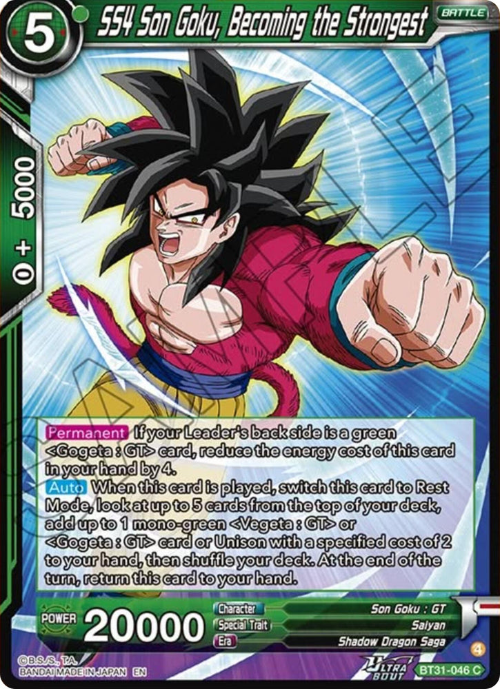 SS4 Son Goku, Becoming the Strongest (BT31-046) [Impact Beyond Dimensions]