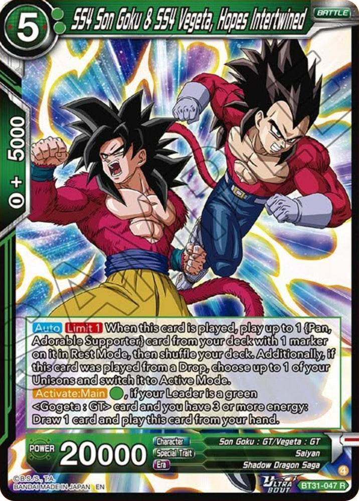 SS4 San Goku & SS4 Vegeta, Hopes Intertwined (BT31-047) [Impact Beyond Dimensions]