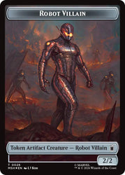 Villain // Robot Villain Double-Sided Token (025//026) (Surge Foil) [Marvel Super Heroes Tokens]