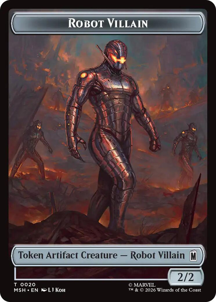 Hero // Robot Villain Double-Sided Token [Marvel Super Heroes Tokens]