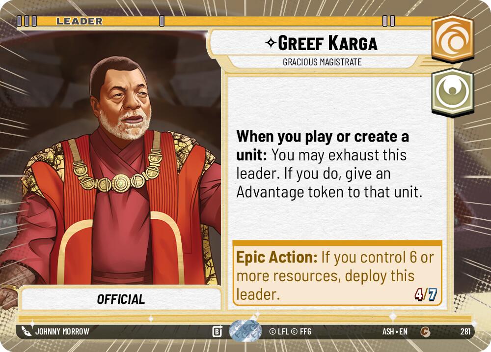 Greef Karga - Gracious Magistrate (281) (Hyperspace) (281) [Ashes of the Empire]