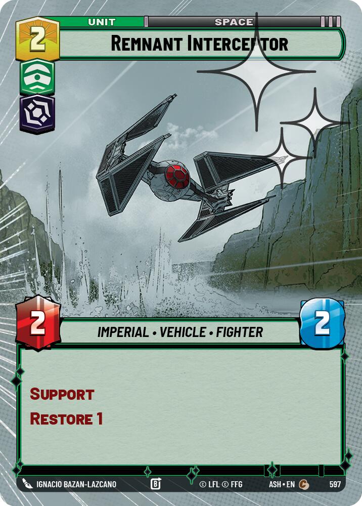 Remnant Interceptor (597) (Hyperspace Foil) (597) [Ashes of the Empire]