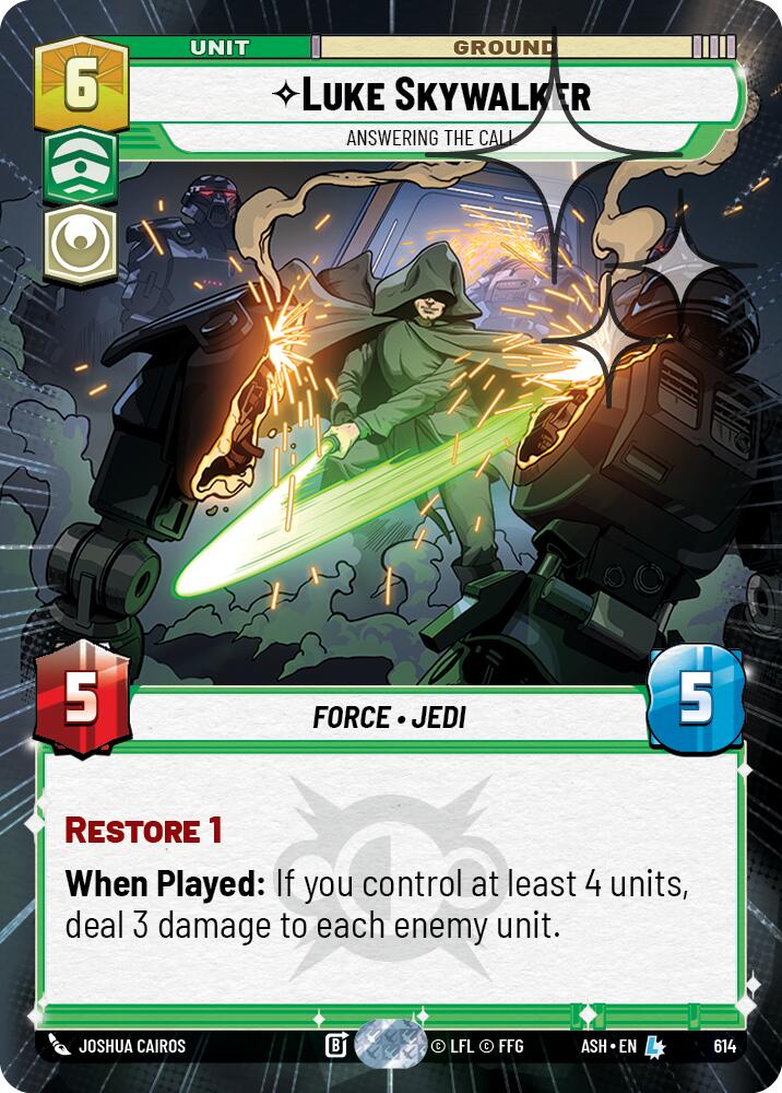Luke Skywalker - Answering the Call (614) (Hyperspace Foil) (614) [Ashes of the Empire]