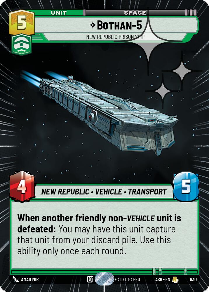 Bothan-5 - New Republic Prison Ship (630) (Hyperspace Foil) (630) [Ashes of the Empire]