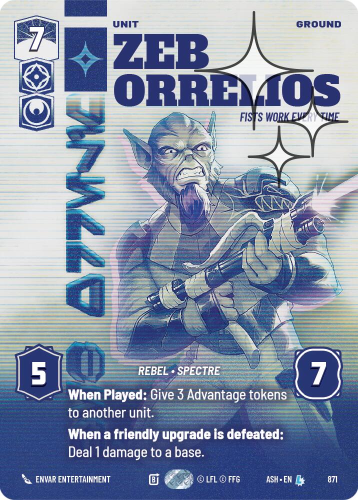 Zeb Orrelios - Fists Work Every Time (871) (Prestige Foil) (871) [Ashes of the Empire]
