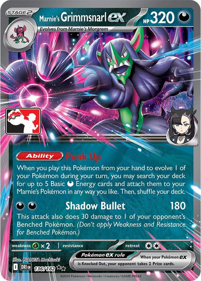 Marnie's Grimmsnarl ex (136/182) [Prize Pack Series Nine]