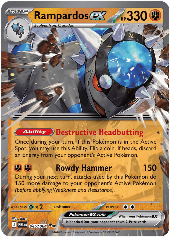 Rampardos ex (045/084) [Mega Evolution: Pitch Black]