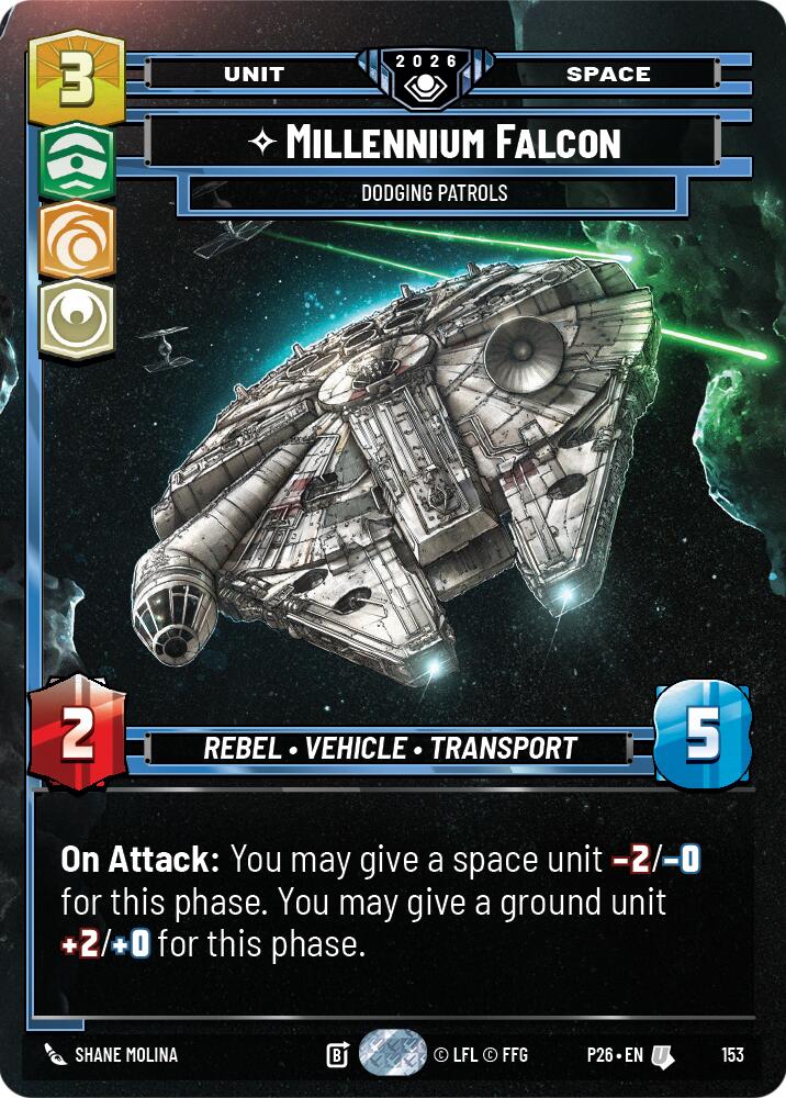 Millennium Falcon - Dodging Patrols (153) (Prize Wall) (Foil) (153) [Galactic Championship 2026]