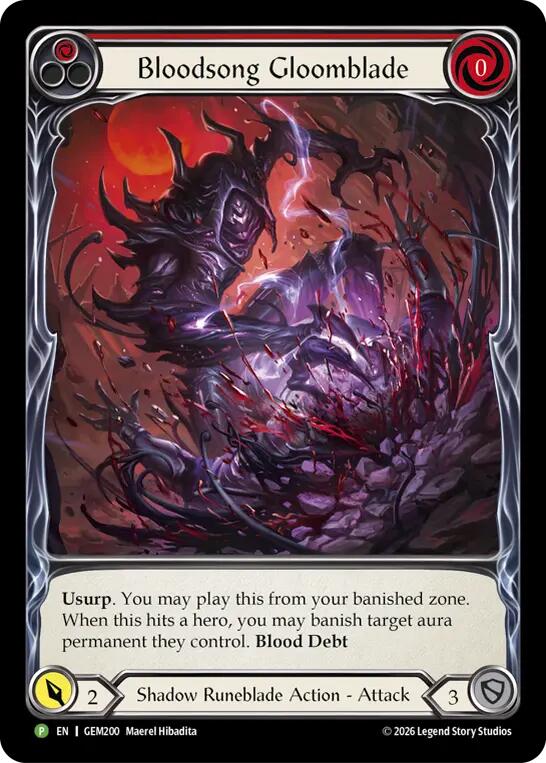 Bloodsong Gloomblade [GEM200] (GEM Pack 6)  Rainbow Foil