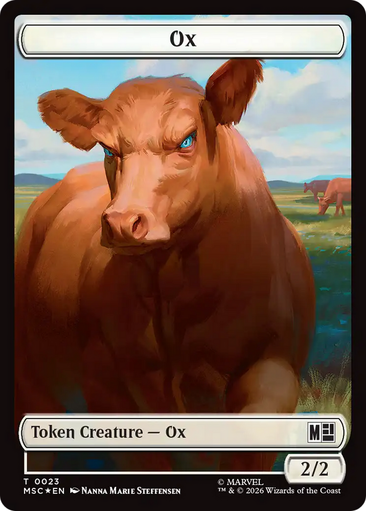 Ox (023) // Construct (030) Double-Sided Token (Surge Foil) [Marvel Super Heroes Commander Tokens]