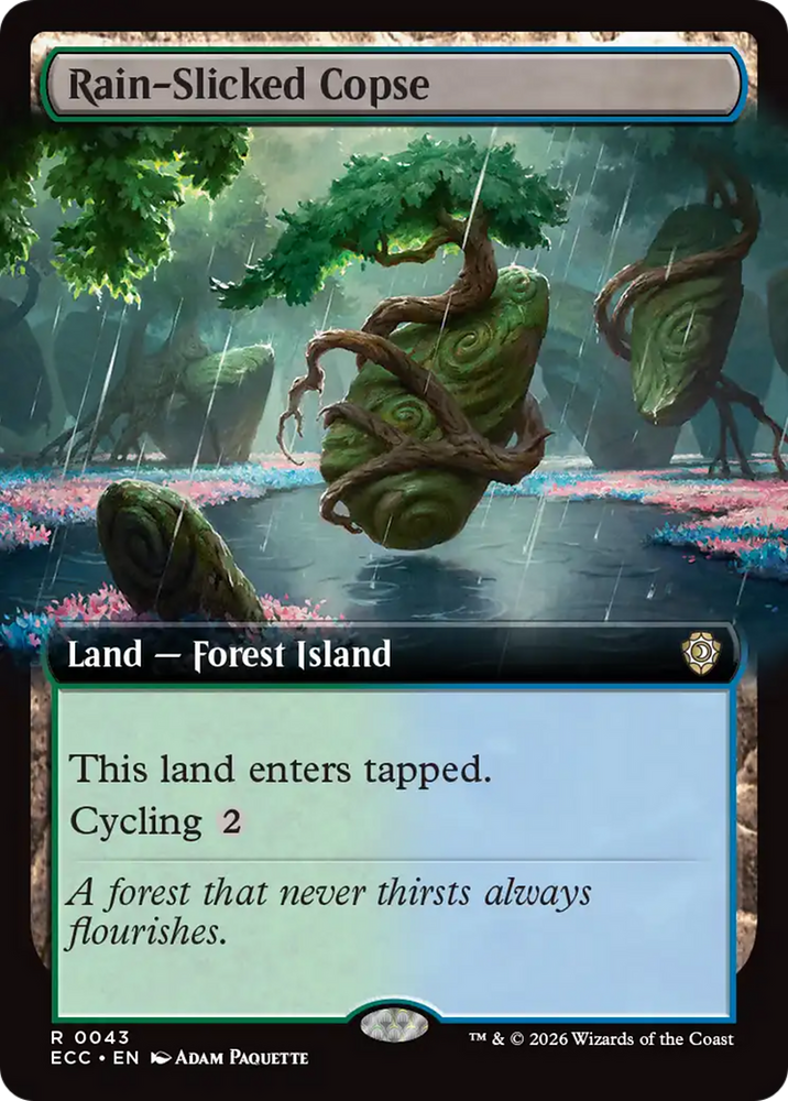 Rain-Slicked Copse (Extended Art) [Lorwyn Eclipsed Commander]