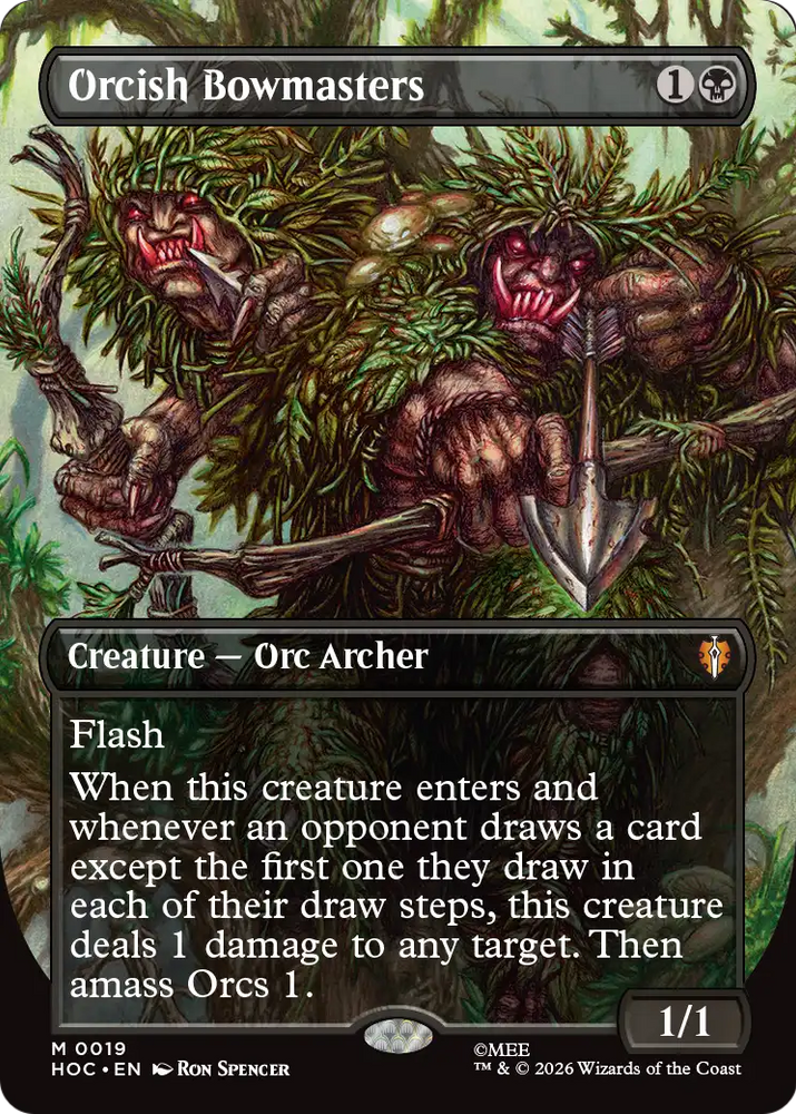 Orcish Bowmasters (Borderless) (Surge Foil) [The Hobbit: Eternal-Legal]