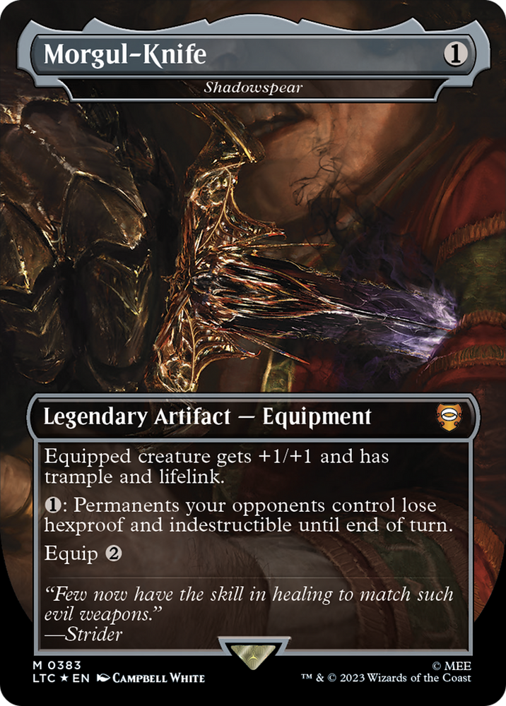 Morgul-Knife - Shadowspear (Borderless) (Surge Foil) [The Lord of the Rings: Tales of Middle-Earth Commander]