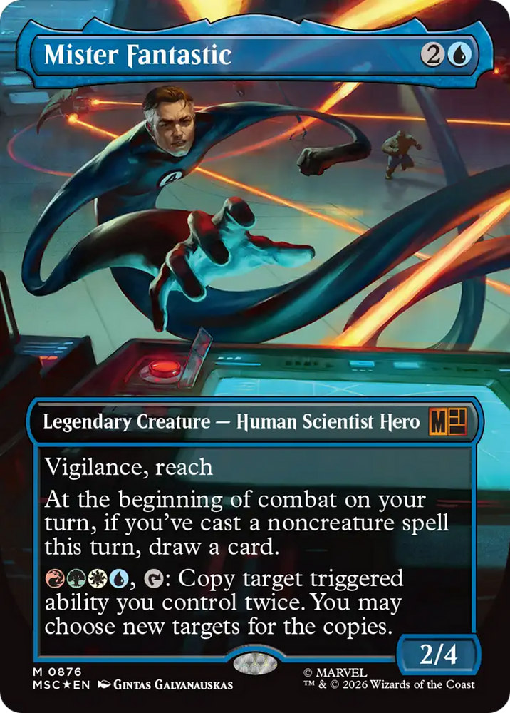 Mister Fantastic (Borderless) (Surge Foil) [Marvel Super Heroes Commander]