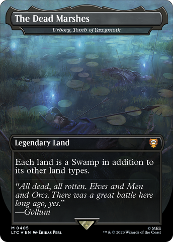 The Dead Marshes - Urborg, Tomb of Yawgmoth (Borderless) (Surge Foil Realms and Relics) [The Lord of the Rings: Tales of Middle-Earth Commander]