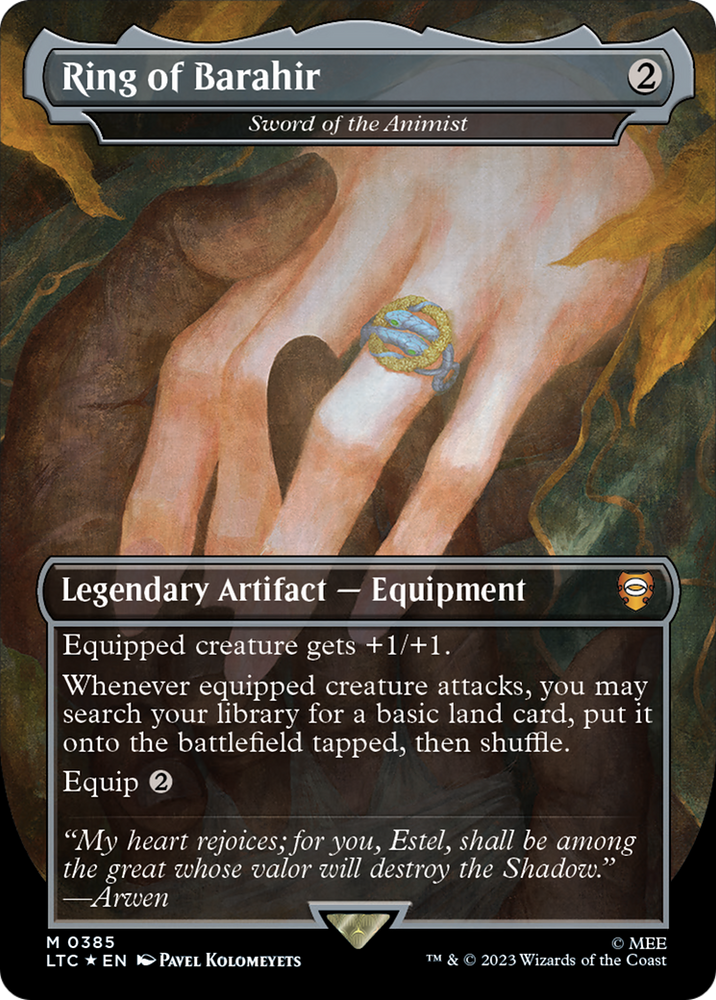 Ring of Barahir - Sword of the Animist (Borderless) (Surge Foil Realms and Relics) [The Lord of the Rings: Tales of Middle-Earth Commander]