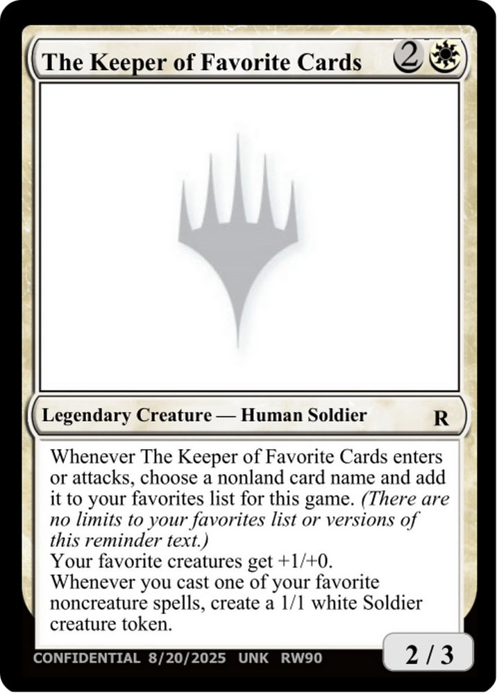 The Keeper of Favorite Cards (8/20/2025) [Unknown Event]