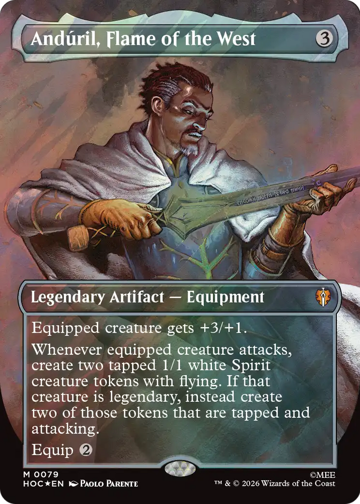 Anduril, Flame of the West (Borderless) (Surge Foil) [The Hobbit: Eternal-Legal]
