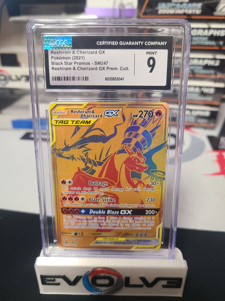 2021 reshiram & charizard gx promo sm247 cgc 9