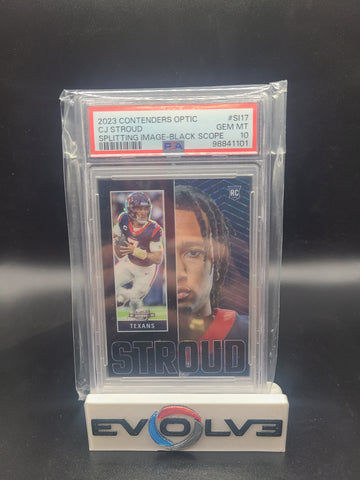 2023 contenders optic cj stroud /25 splitting image pop 1 psa 10