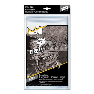 Ultra PRO: Comic Bags - Resealable Regular Size (7-1/8" X 10-1/2" / 100-Pack)