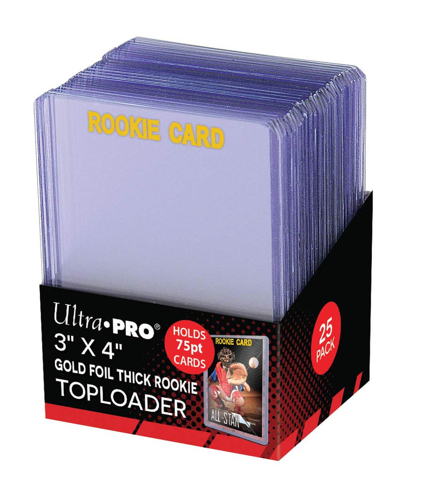 Ultra PRO: Toploader - 3" x 4" (25ct - Gold Foil Thick Rookie)