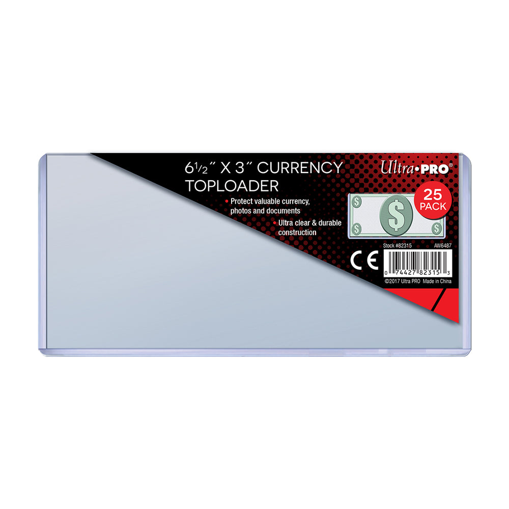 Ultra PRO: Toploader - 6-1/2" x 3" (25ct - Currency)